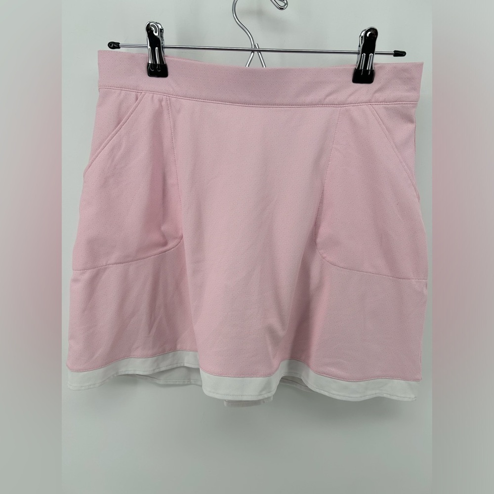 Women's Peter Millar Golf Tennis Court Skort Pink White Size Small UPF 50+